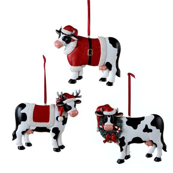 Kurt Adler Other - Kurt Adler Black and White Cows Holiday Ornaments Set of 3 Resin